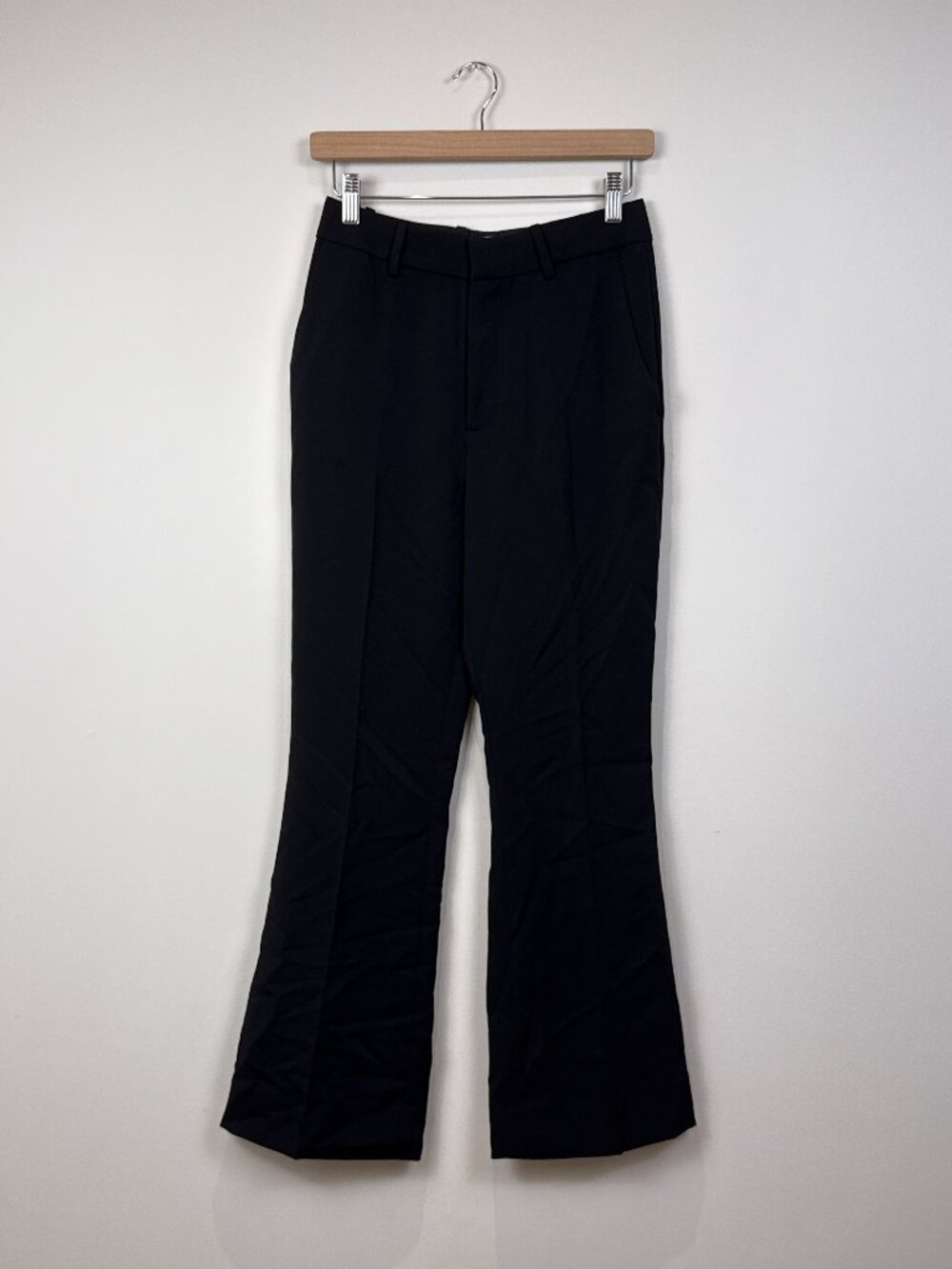 Rue Sophie Womens XS Flare Trousers Black Tailored Workwear Flare Leg Pants